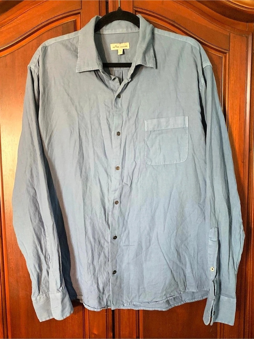 Peter Millar Button Down Shirt in Blue Size XL Like New